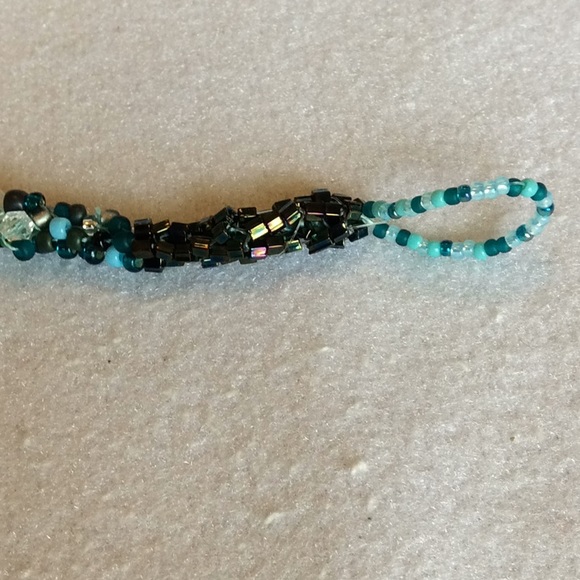 FINAL SALE PRICE CL Designs Crocheted Bracelet in Blue/Black/White - Picture 3 of 5